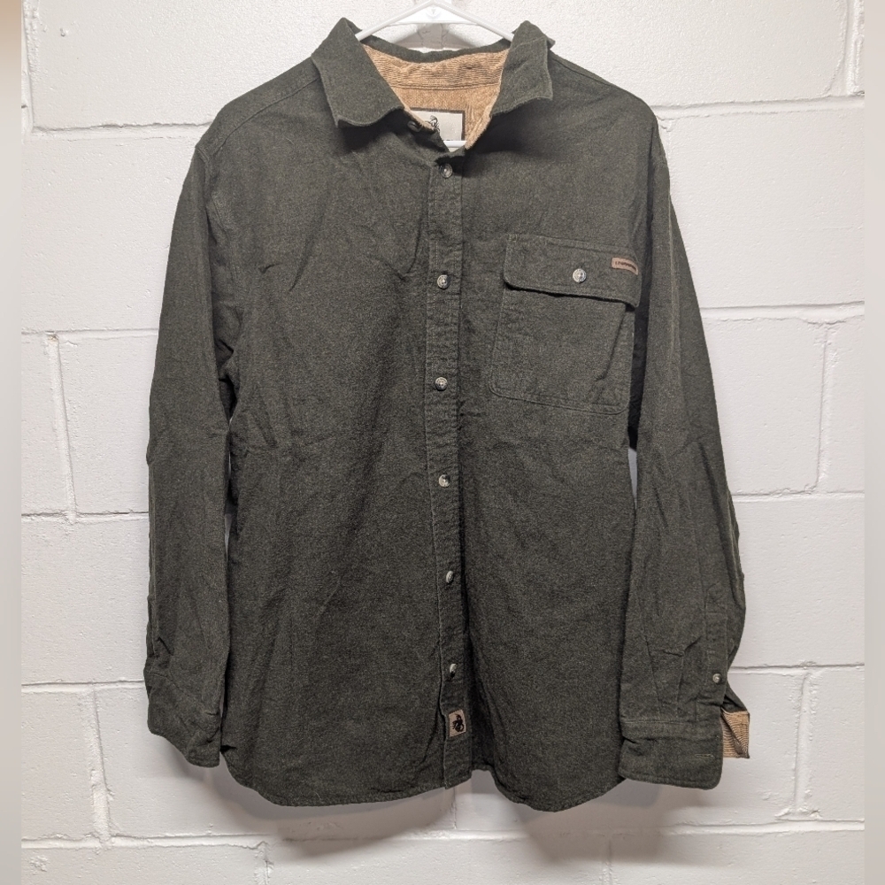 Legendary Whitetails Buck Camp Forest Green Shacket Shirt Men's Large